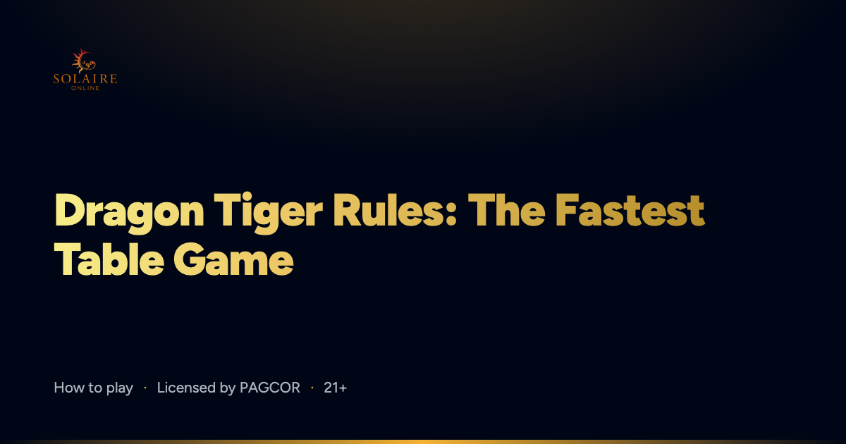 Dragon Tiger Rules: The Fastest Table Game